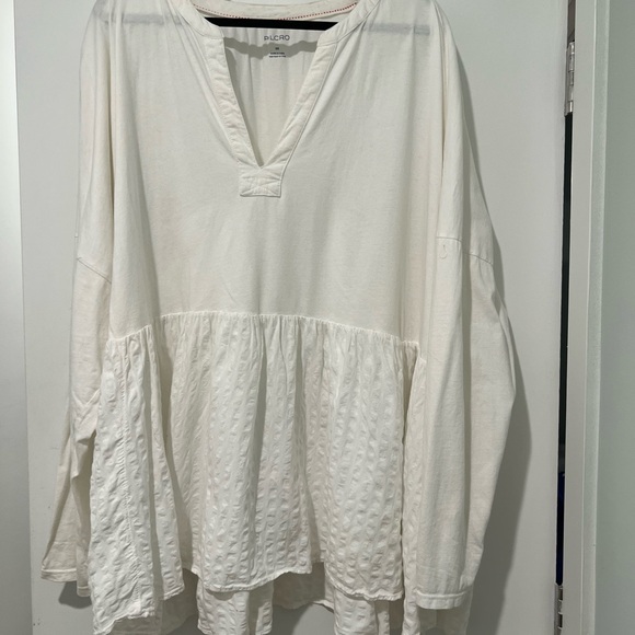 Pilcro Tops - Pilcro White Long Sleeve Peasant-Style Tunic Top